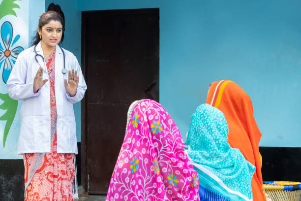 Doctor conducting health camp