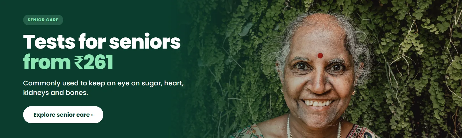 Tests for seniors from 261 rupees.