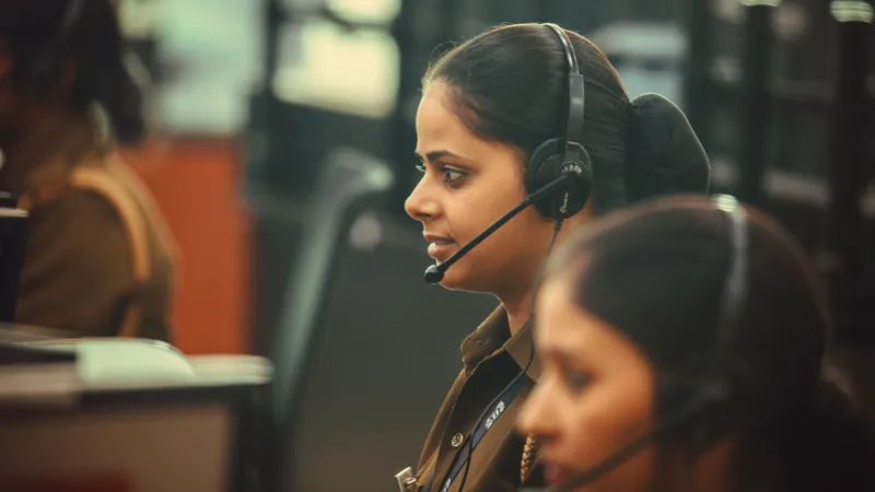 Illustrative scene: call-centre agents wearing headsets