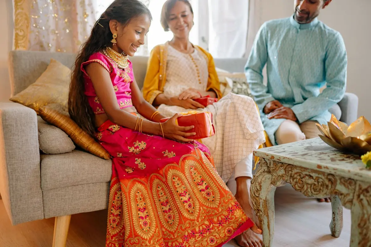 An Indian family at home, illustrative scene