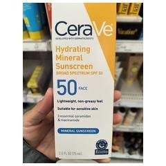 CeraVe Hydrating mineral sunscreen spf50 product image