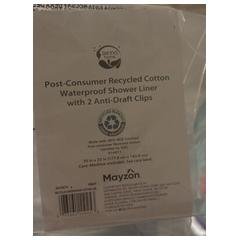 zenna home Post-Consumer Recycled Cotton Waterproof Shower Liner with 2 Anti-Draft Clips product image