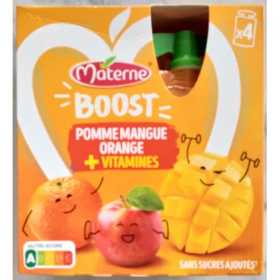 Materne Boost Pomme Mangue Orange + Vitamines