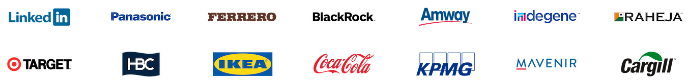 Partner companies including LinkedIn, Panasonic, BlackRock, IKEA, Coca-Cola and more